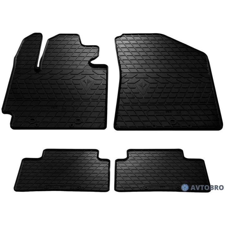 Коврики в салон для Kia Soul 2013-, резиновые черные (Stingray)