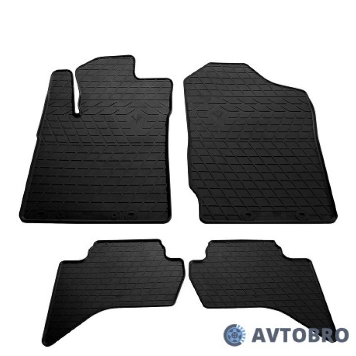 Килимки в салон для Mitsubishi L200 / Triton '05-15, гумові чорні (Stingray)