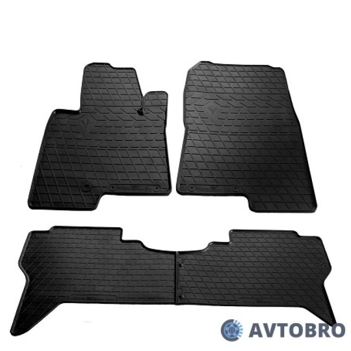 Килимки в салон для Mitsubishi Pajero Wagon 3 '00-07, гумові чорні (Stingray)