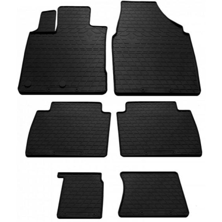Килимки в салон для Nissan Qashqai +2 '06-14 (3 ряда), гумові чорні (Stingray)