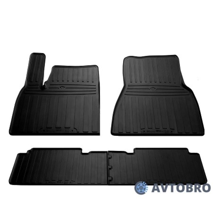 Килимки в салон для Tesla Model S '12-, гумові чорні (Stingray)