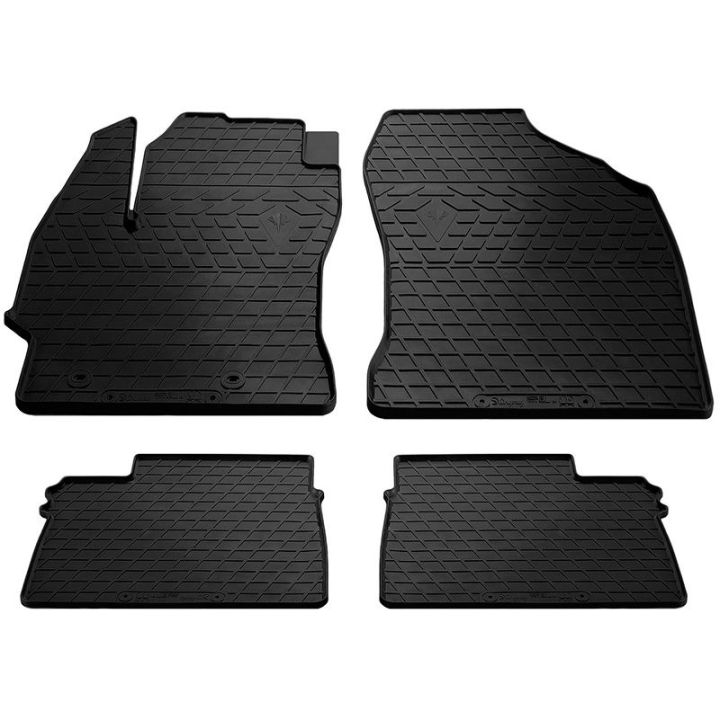 Коврики в салон для Toyota Corolla '13-18, резиновые черные (Stingray)