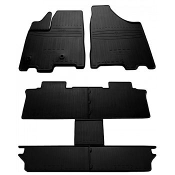Коврики в салон для Toyota Sienna 3 '11- (6 мест), резиновые черные (Stingray)