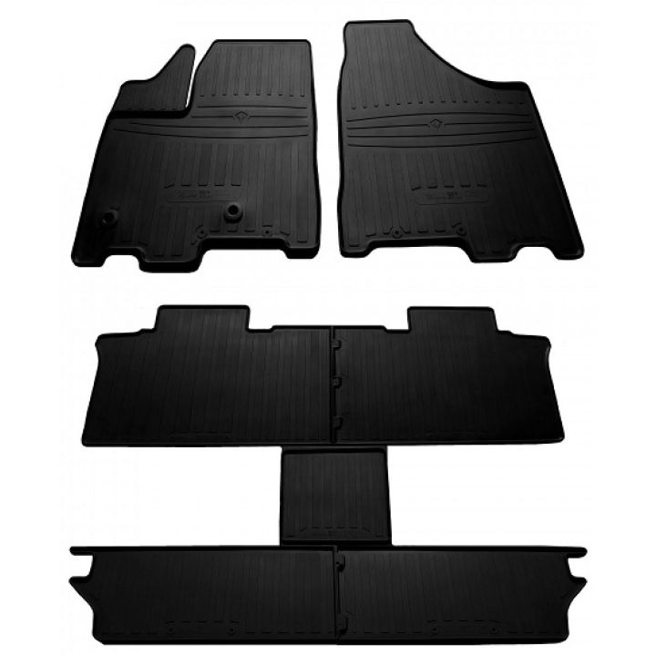 Коврики в салон для Toyota Sienna 3 '11- (6 мест), резиновые черные (Stingray)